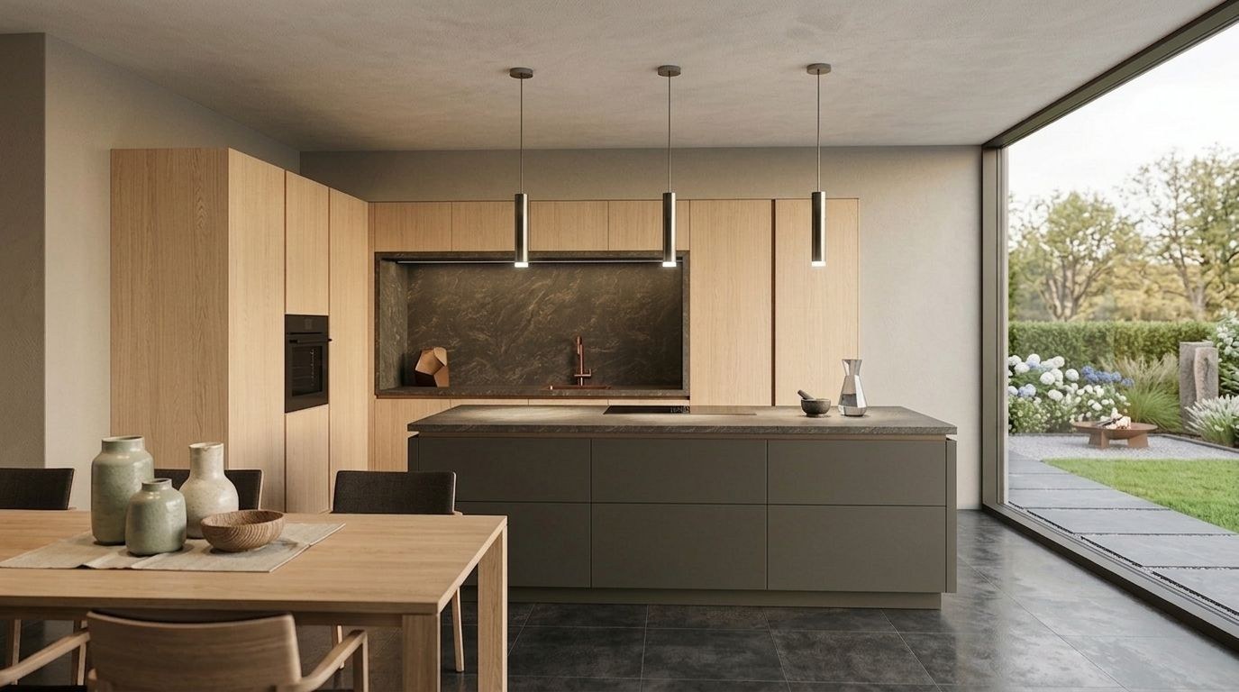 Raumidee 1003, Alpinweiß mit Beton Infinity Black